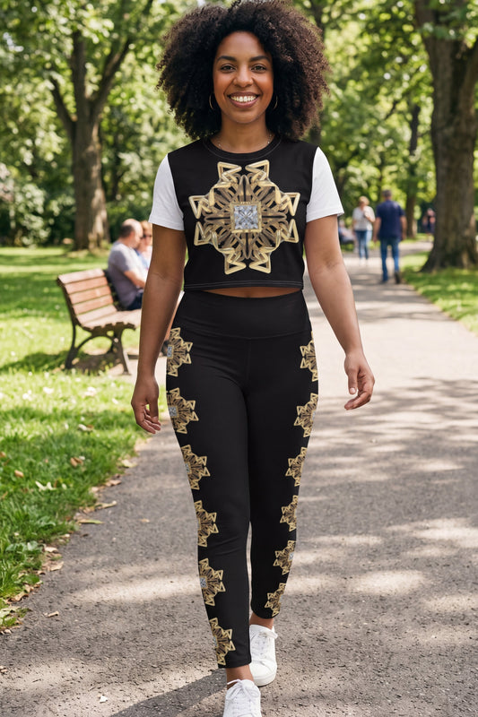 Diamond Print Yoga Leggings II