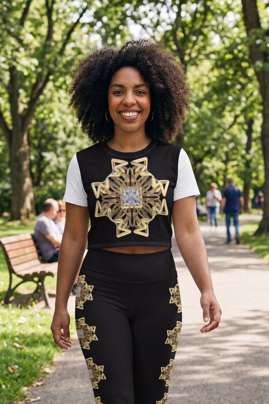 Diamond Print Crop Tee II