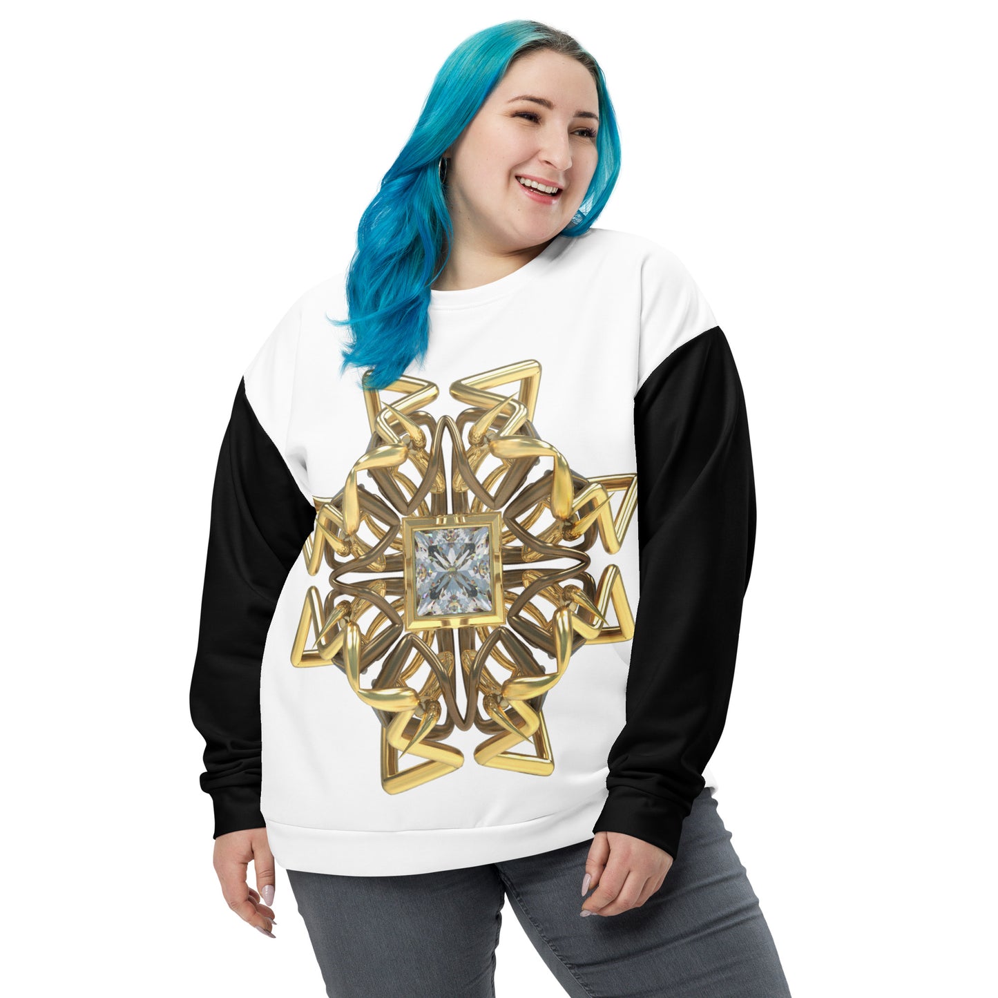 Unisex Sweatshirt Black & White - Diamond