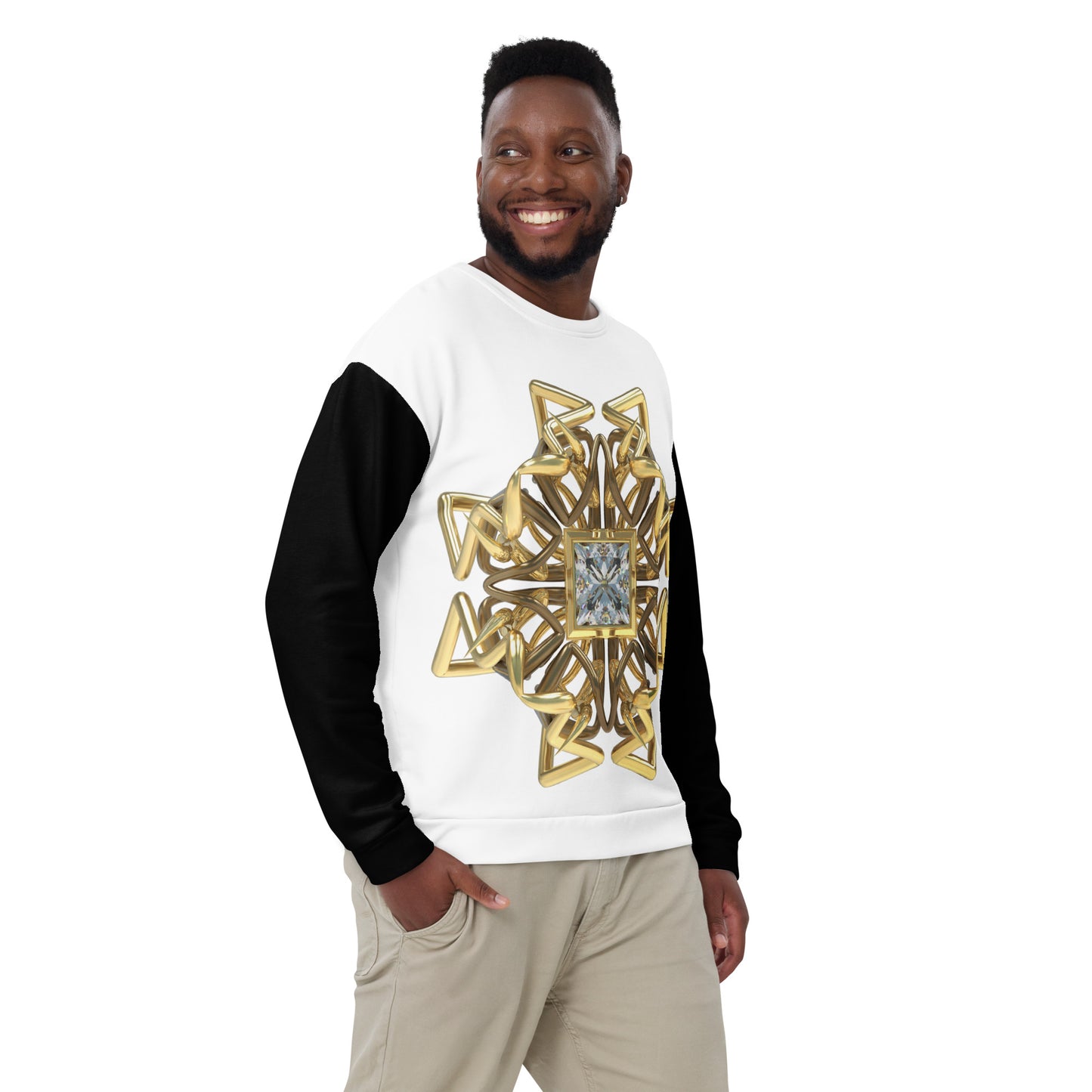 Unisex Sweatshirt Black & White - Diamond