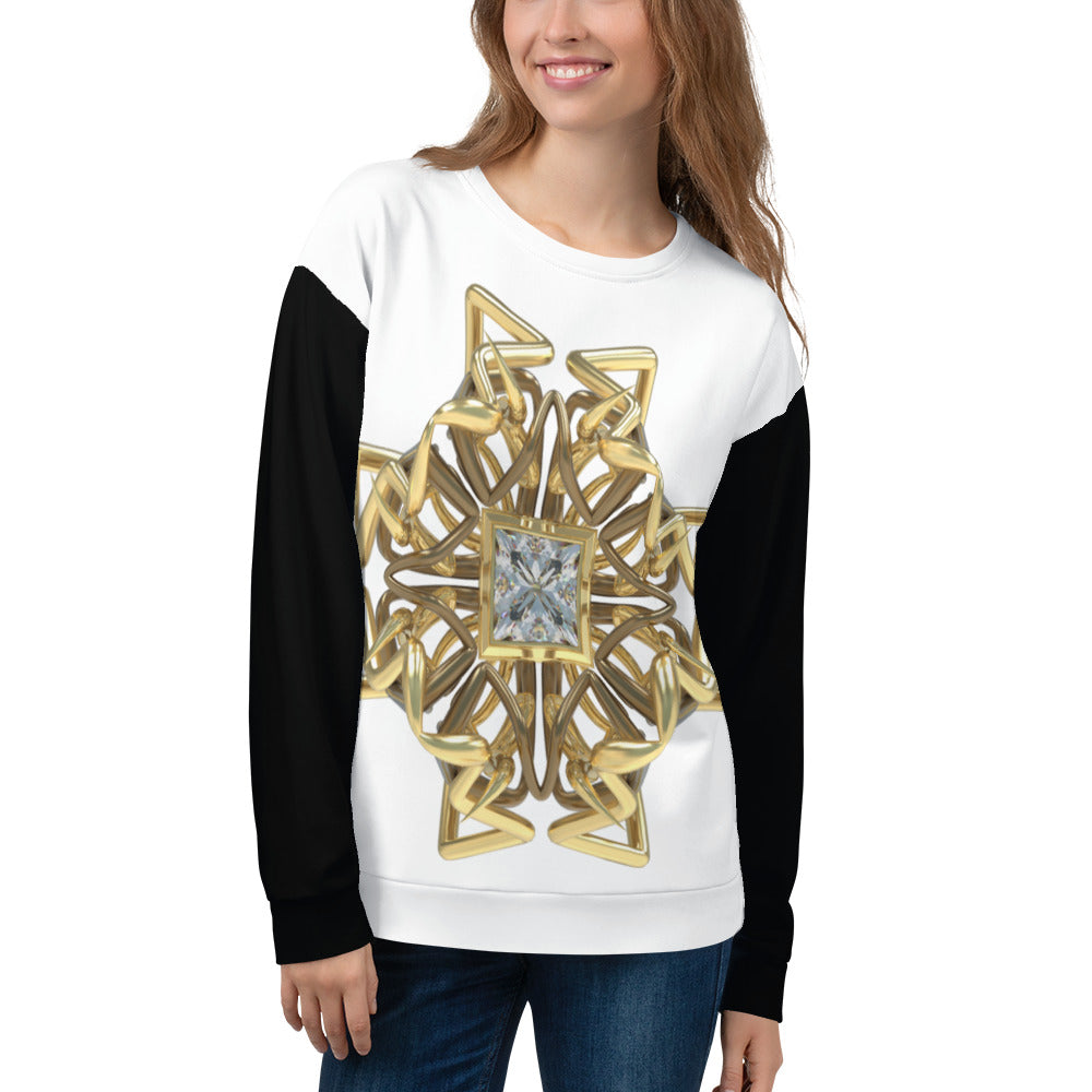 Unisex Sweatshirt Black & White - Diamond