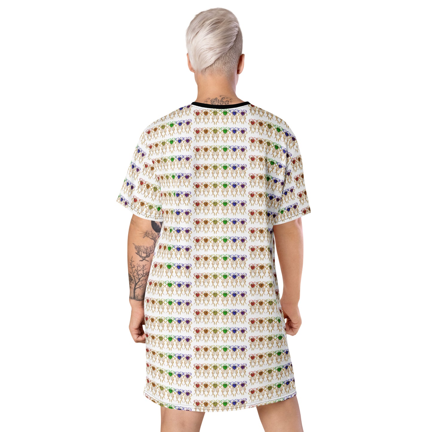 T-shirt dress white (pattern) - PRIDE from hearts