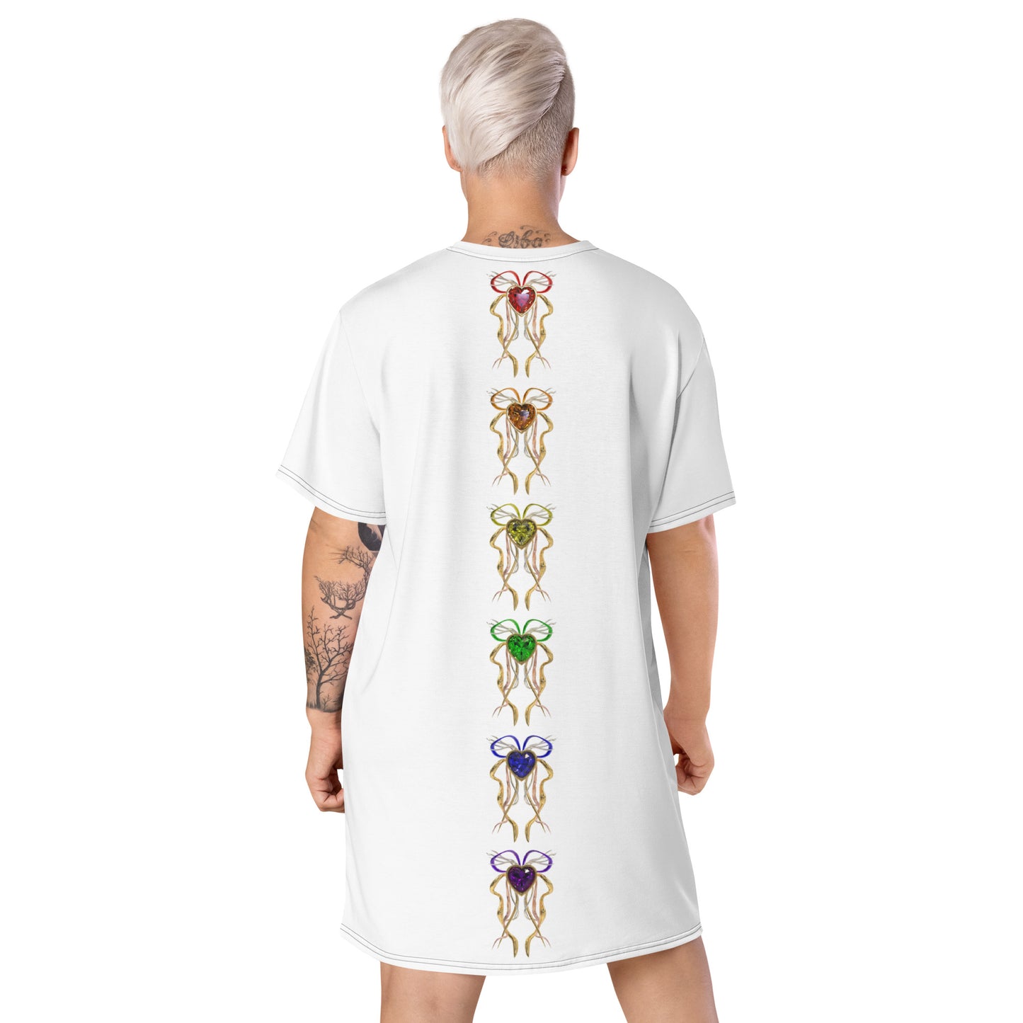 T-shirt dress white (pattern) - PRIDE from hearts