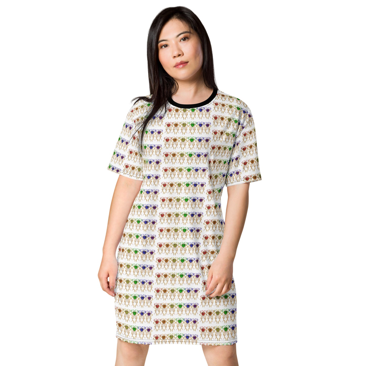 T-shirt dress white (pattern) - PRIDE from hearts