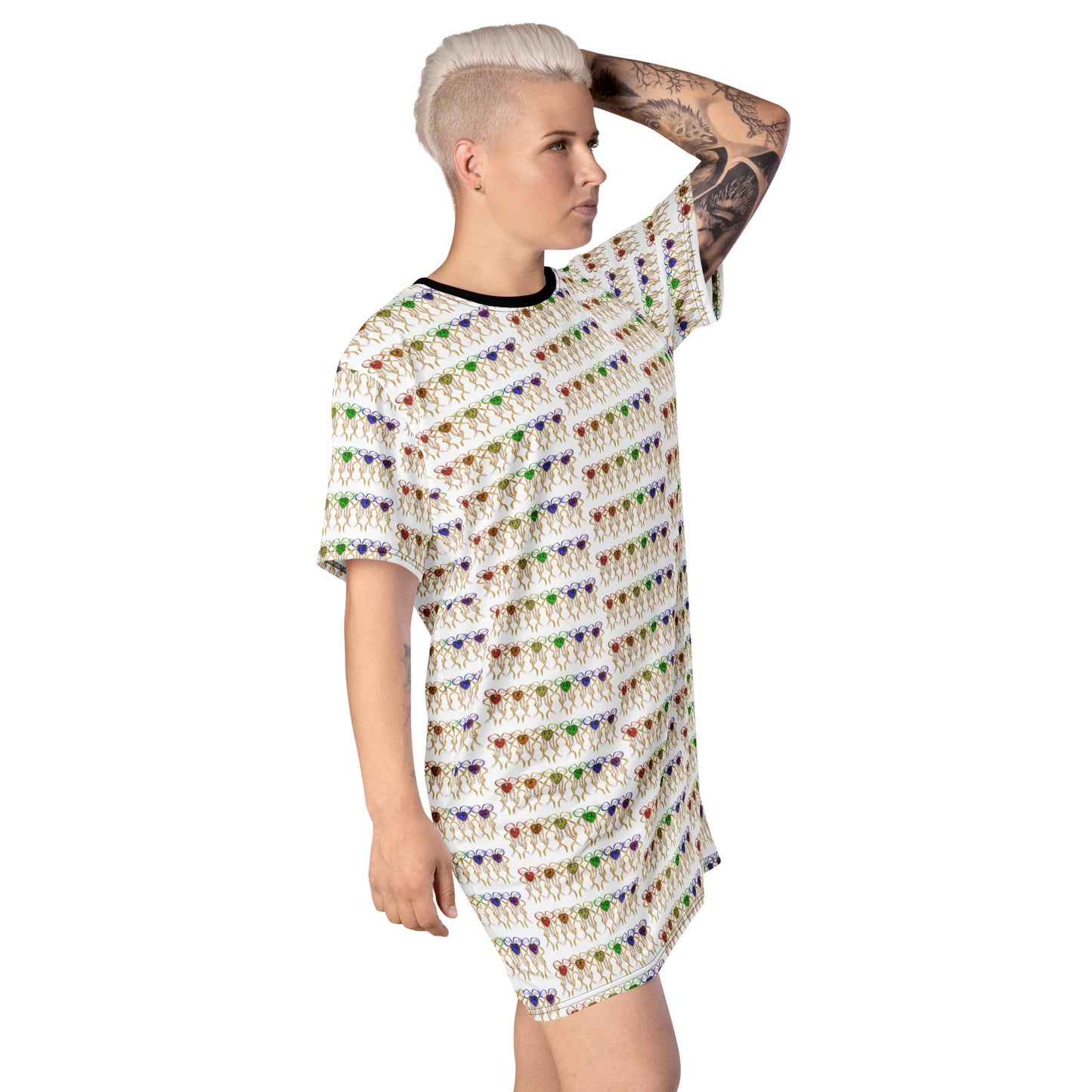T-shirt dress white (pattern) - PRIDE from hearts