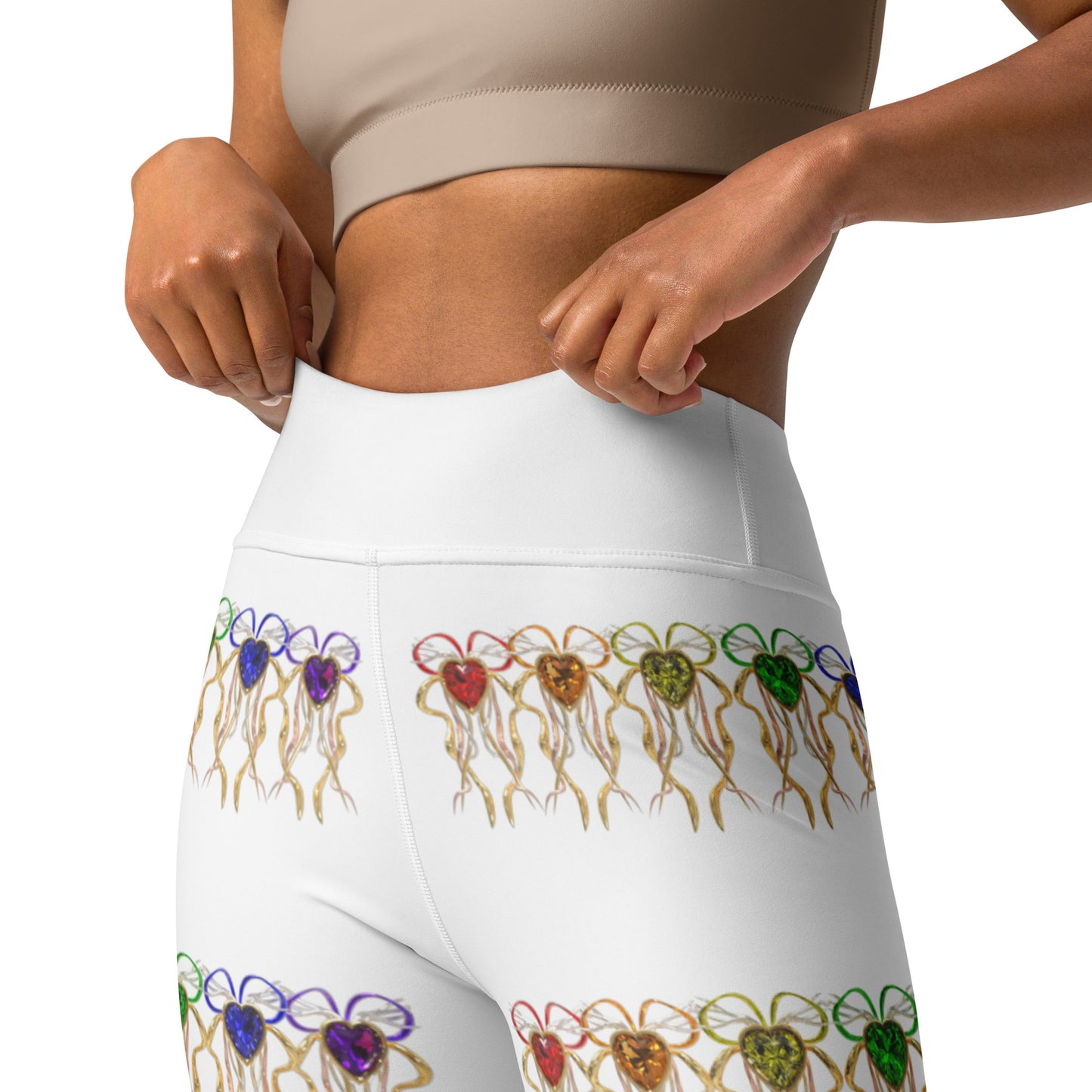 Yoga Leggings (horizontal pattern) - PRIDE from hearts