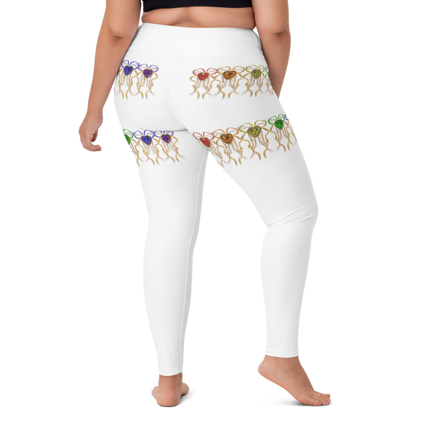 Yoga Leggings (horizontal pattern) - PRIDE from hearts