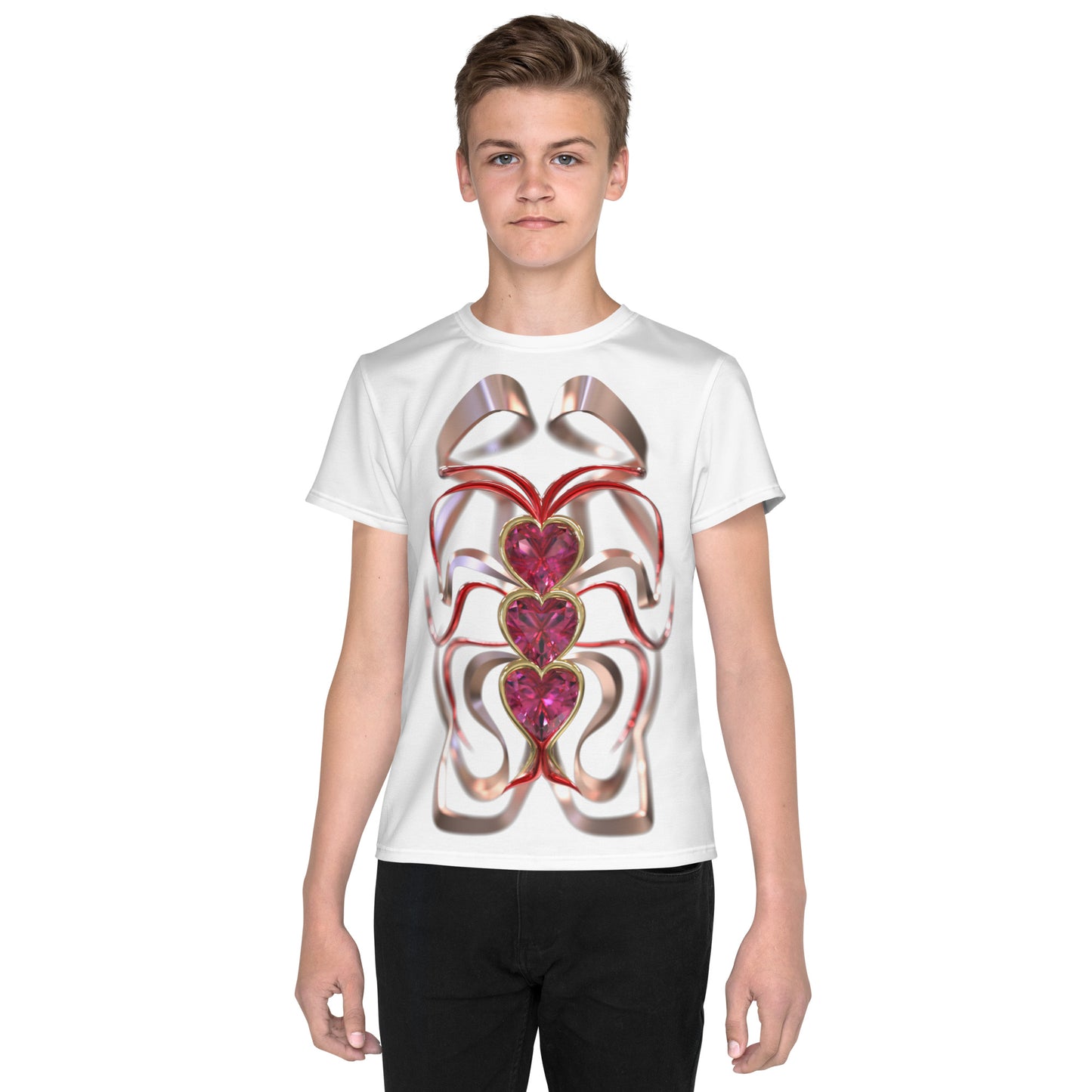 Youth crew neck t-shirt - Hearts