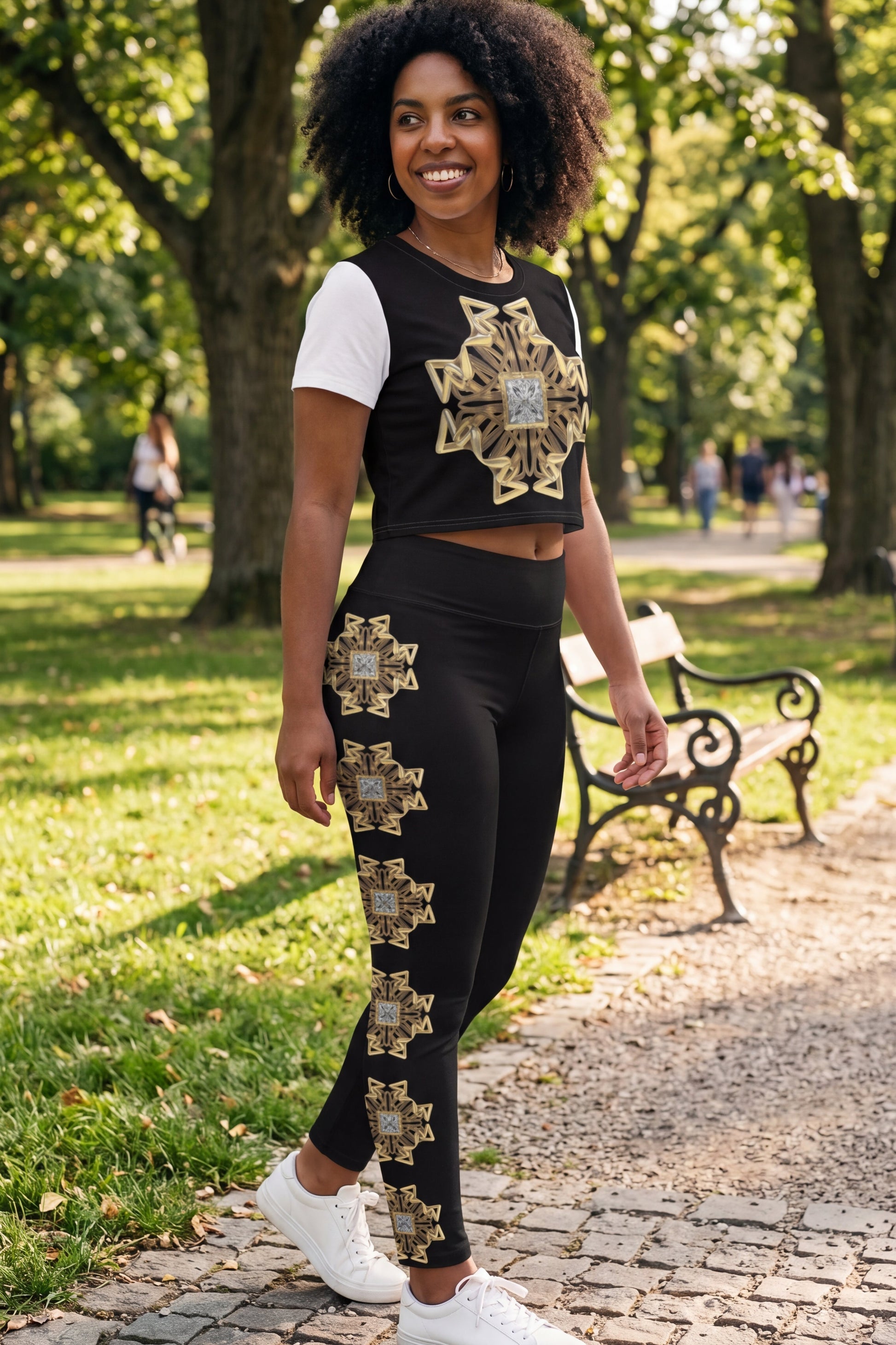 Diamond Print Yoga Leggings II