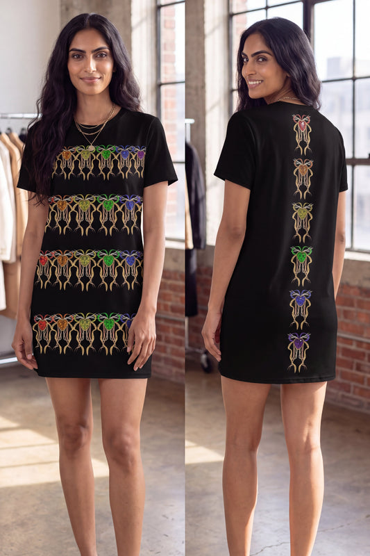 PRIDE Print Black T-Shirt Dress Pattern