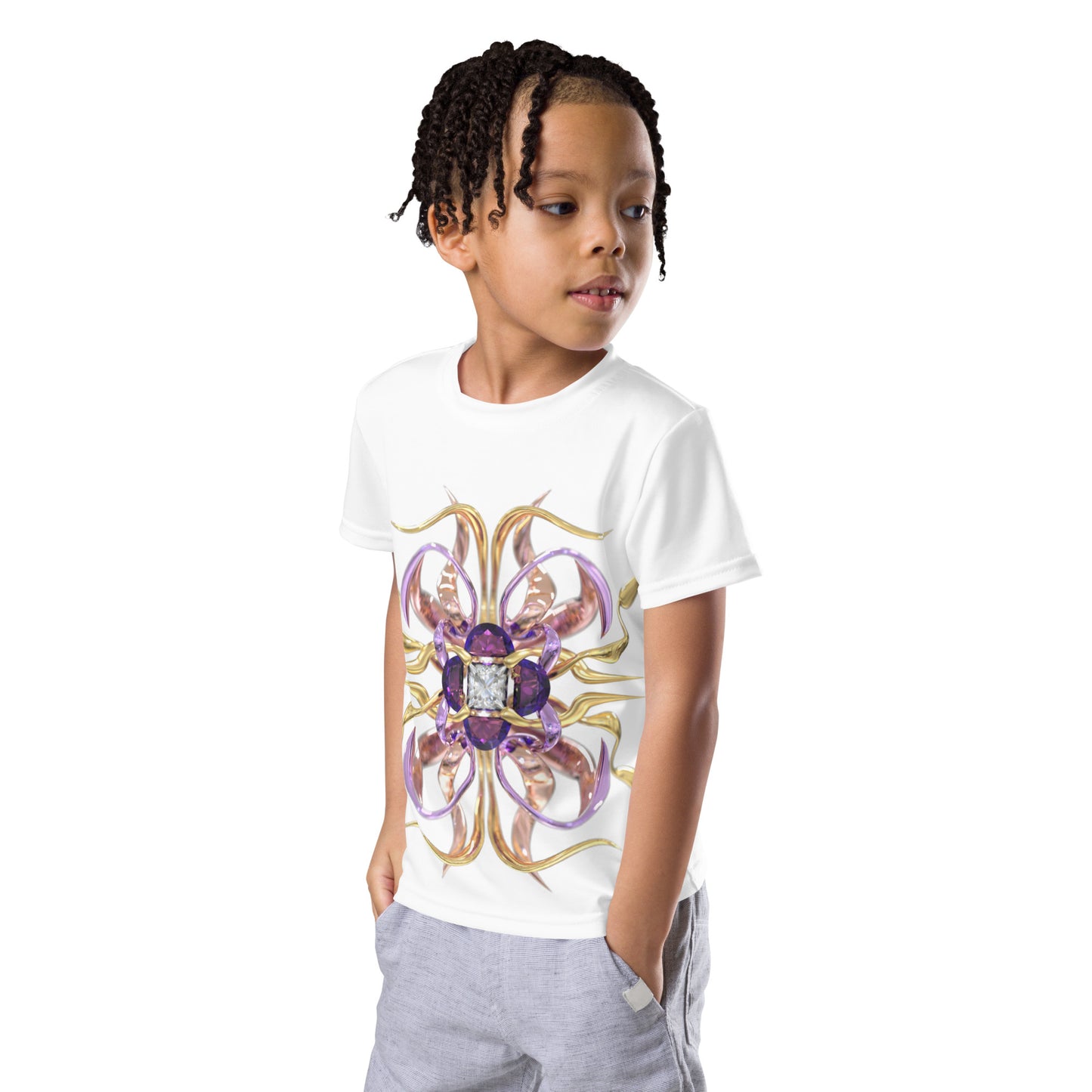 Kids crew neck t-shirt - Amethyst