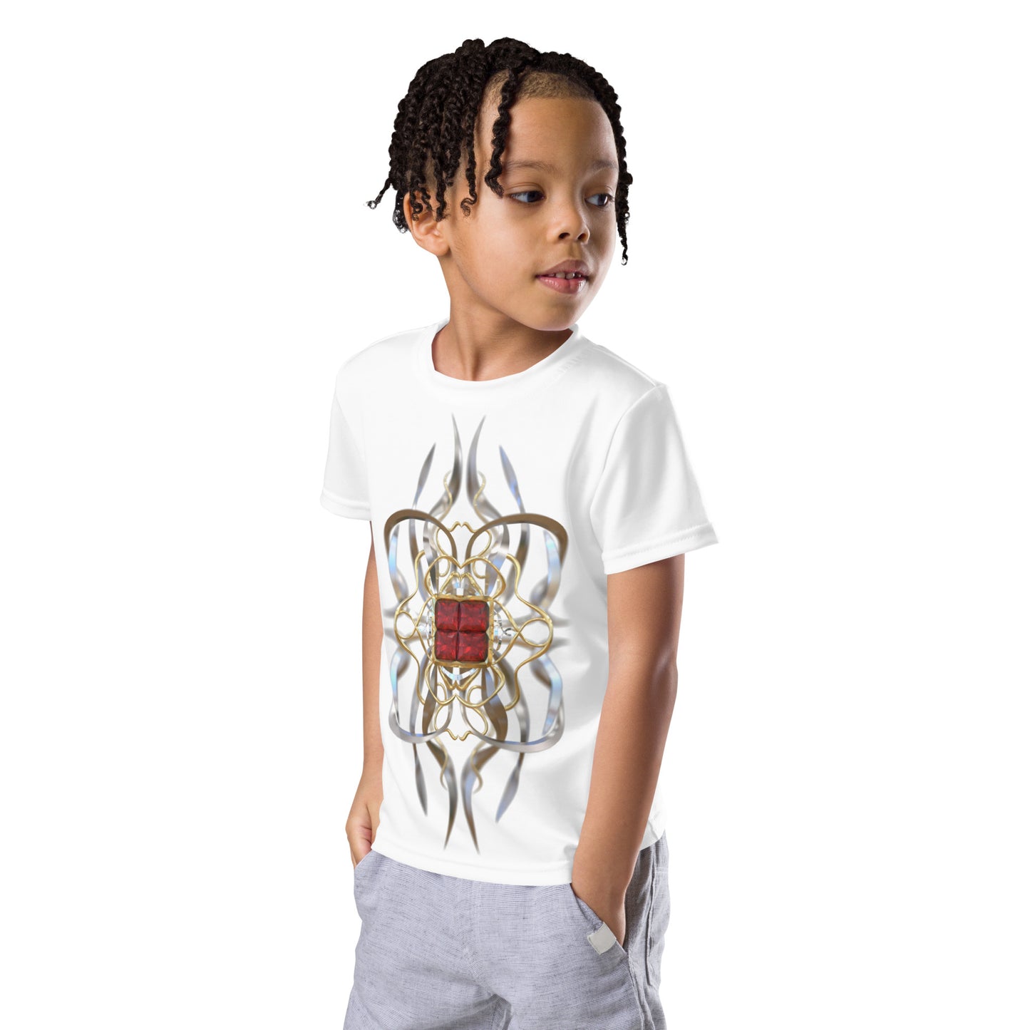 Kids crew neck t-shirt - Ruby