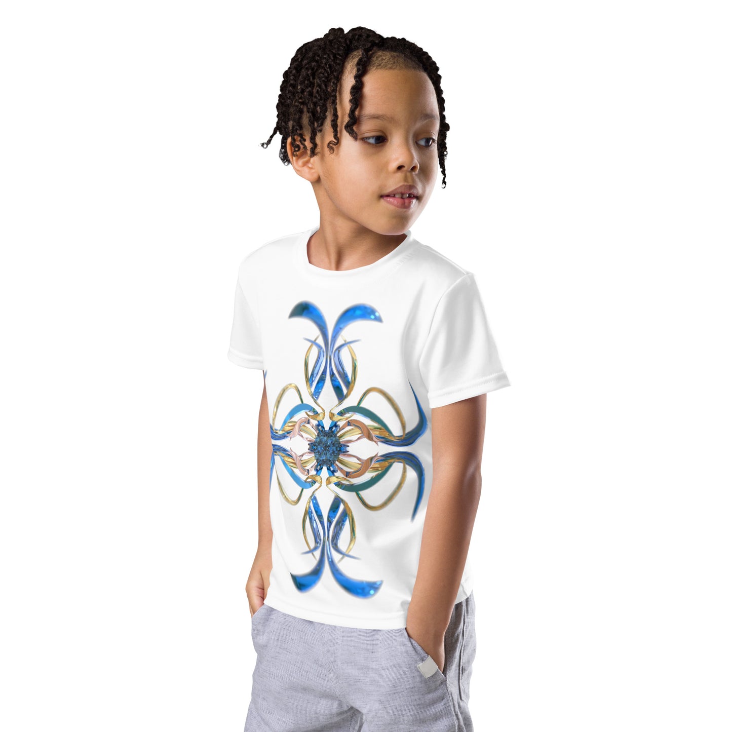 Kids crew neck t-shirt - Swiss Blue