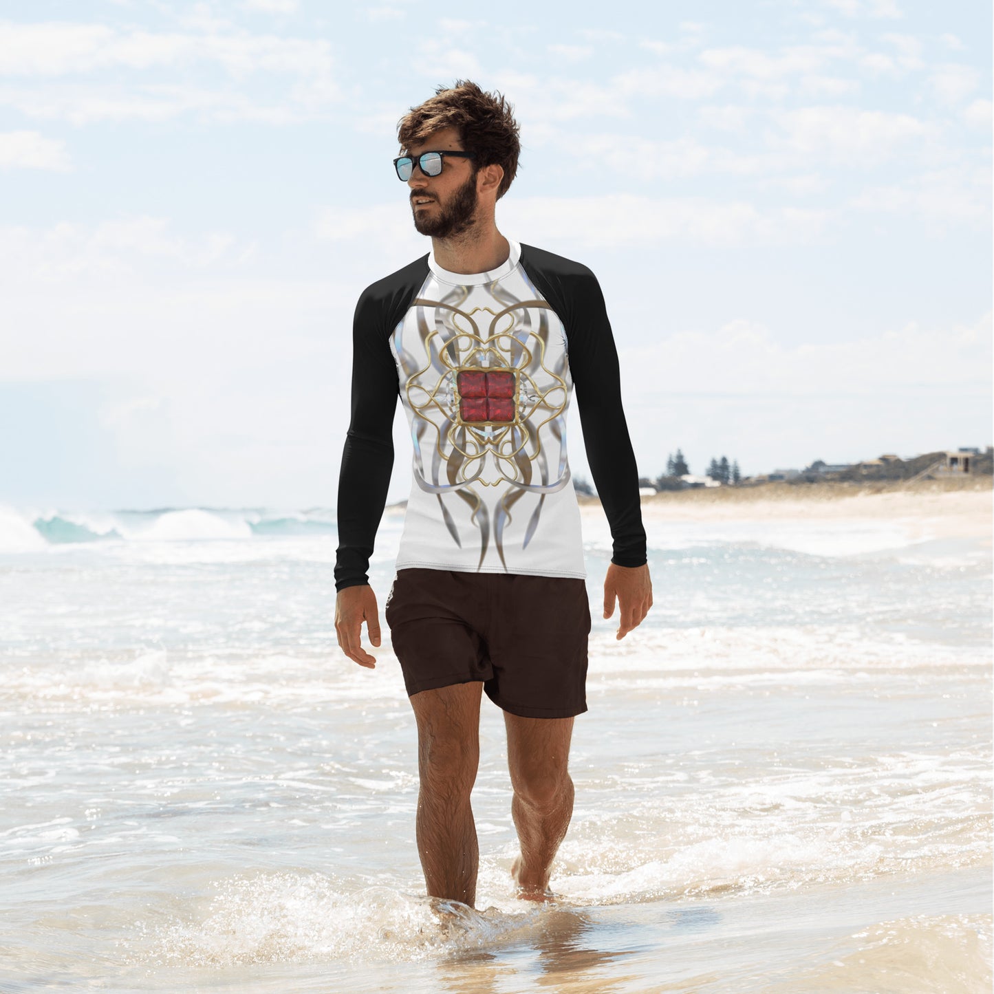 Men's Rash Guard - Ruby