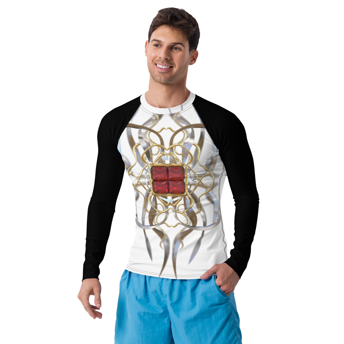 Men's Rash Guard - Ruby