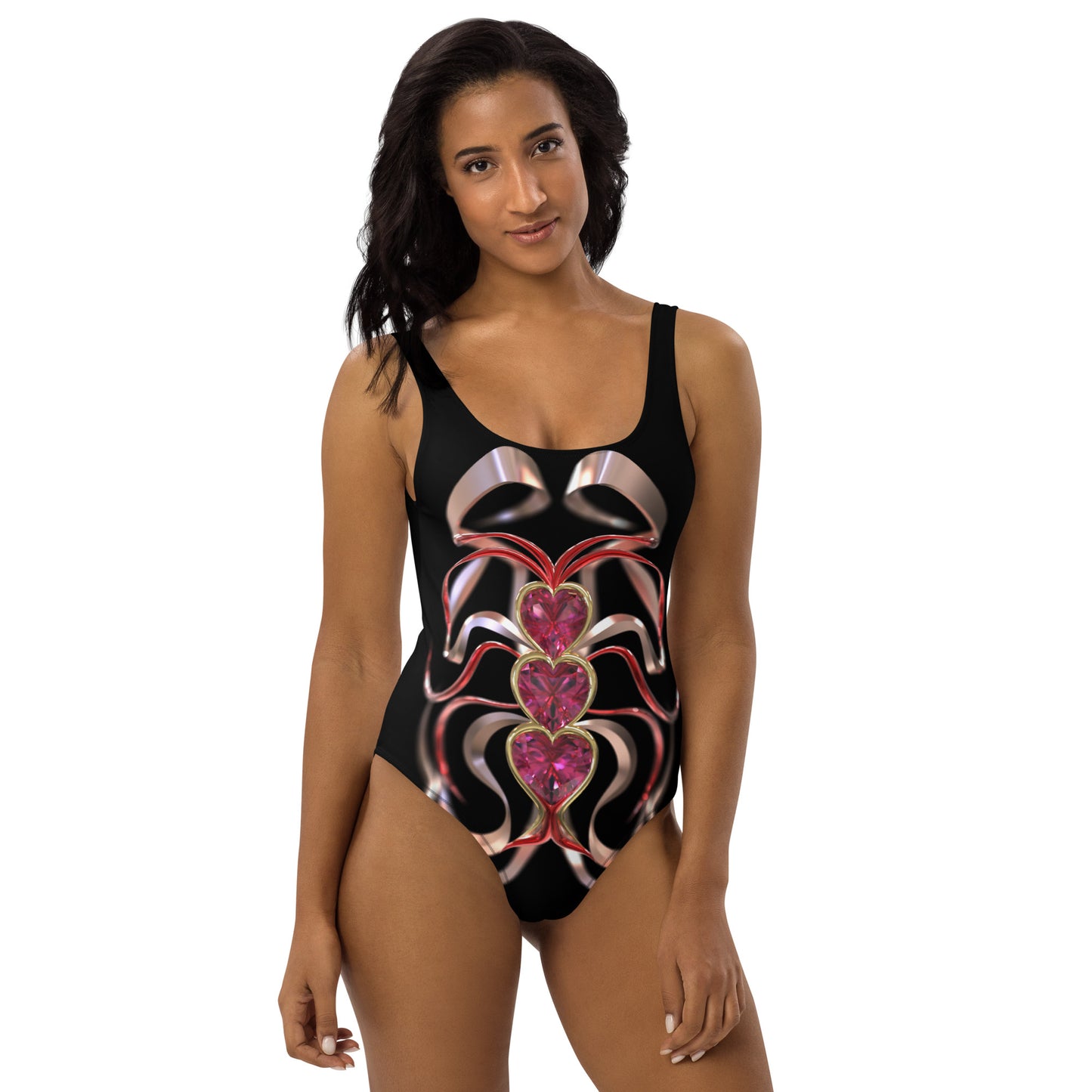 One-Piece Swimsuit - Hearts