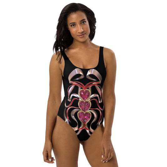 One-Piece Swimsuit - Hearts