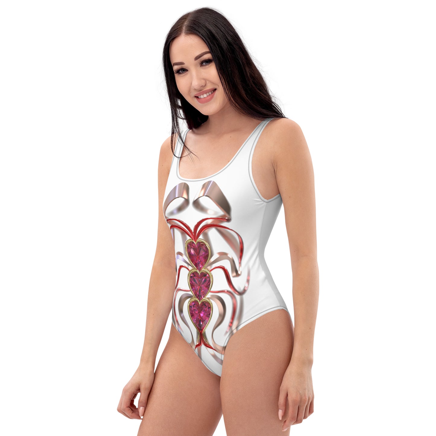 One-Piece Swimsuit - Hearts