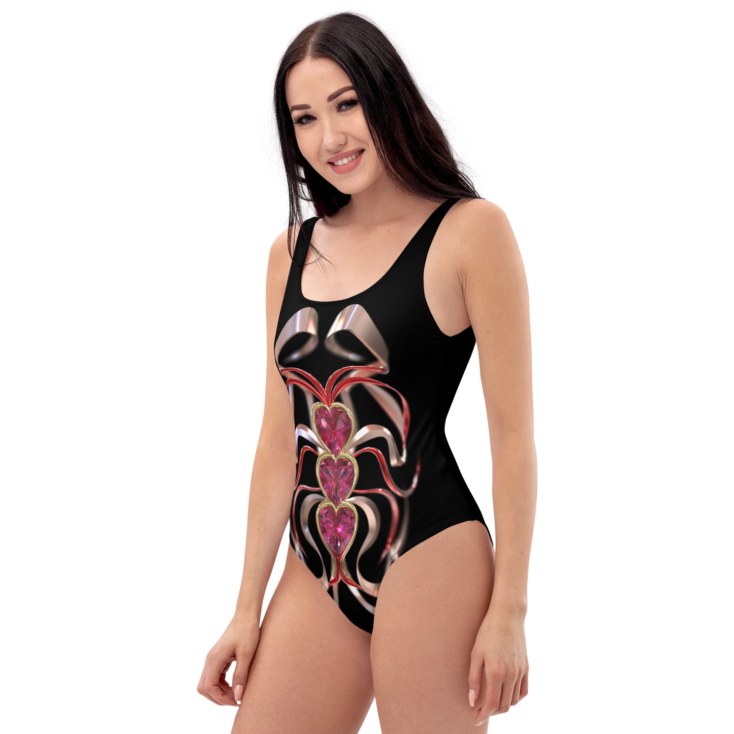 One-Piece Swimsuit - Hearts