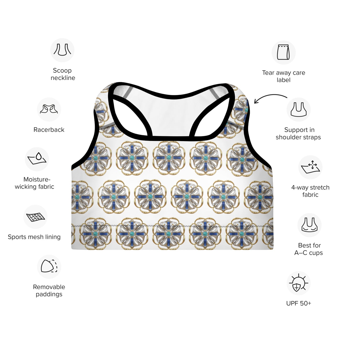 Padded Sports Bra - Jewelry