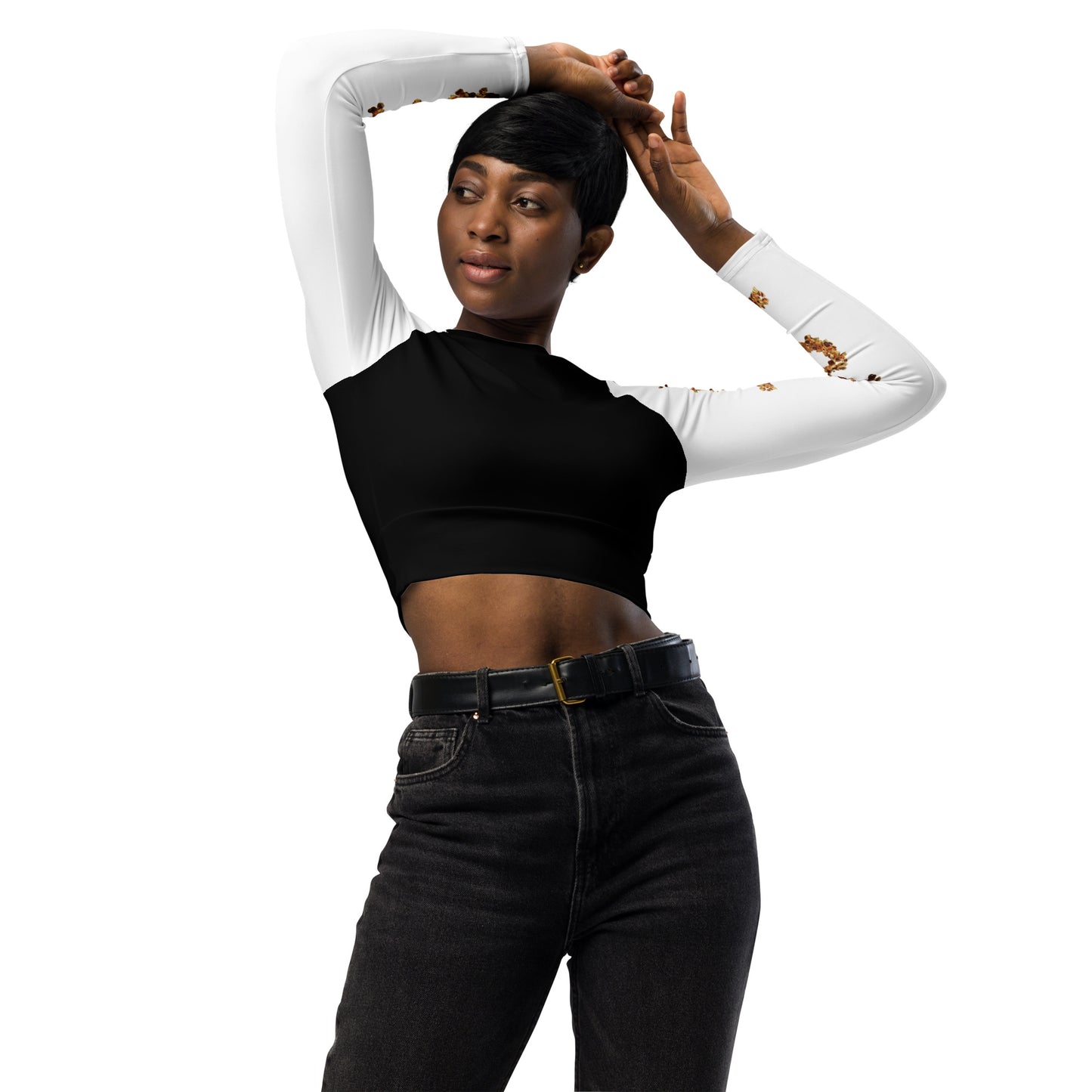 Recycled long-sleeve crop top - LOVE