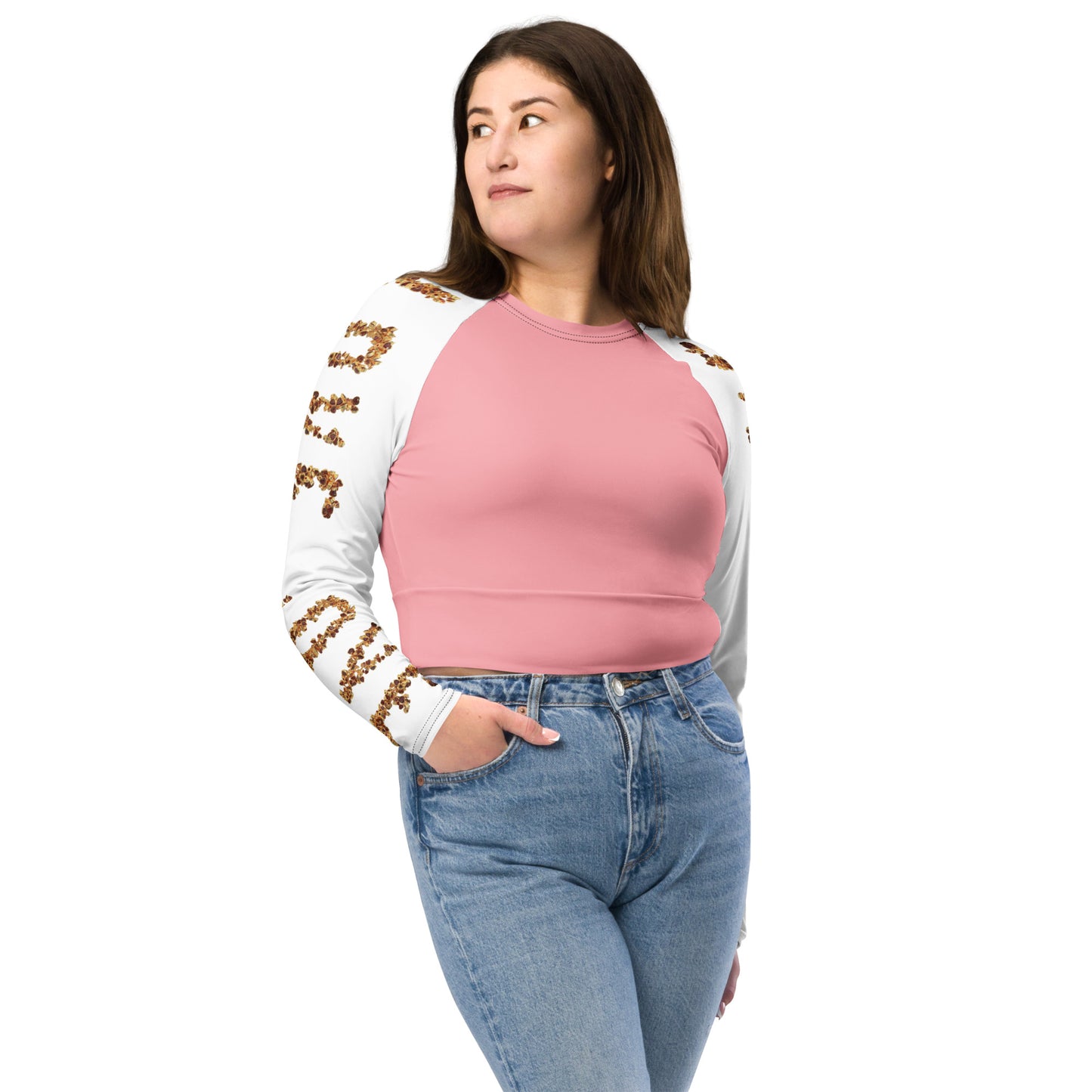 Recycled long-sleeve crop top - LOVE