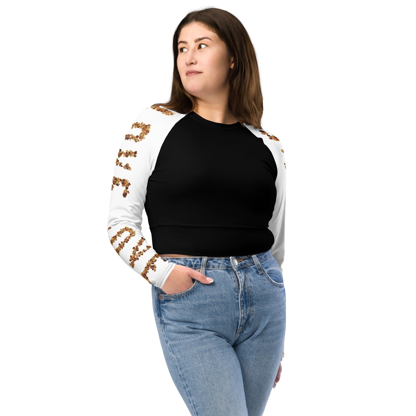 Recycled long-sleeve crop top - LOVE