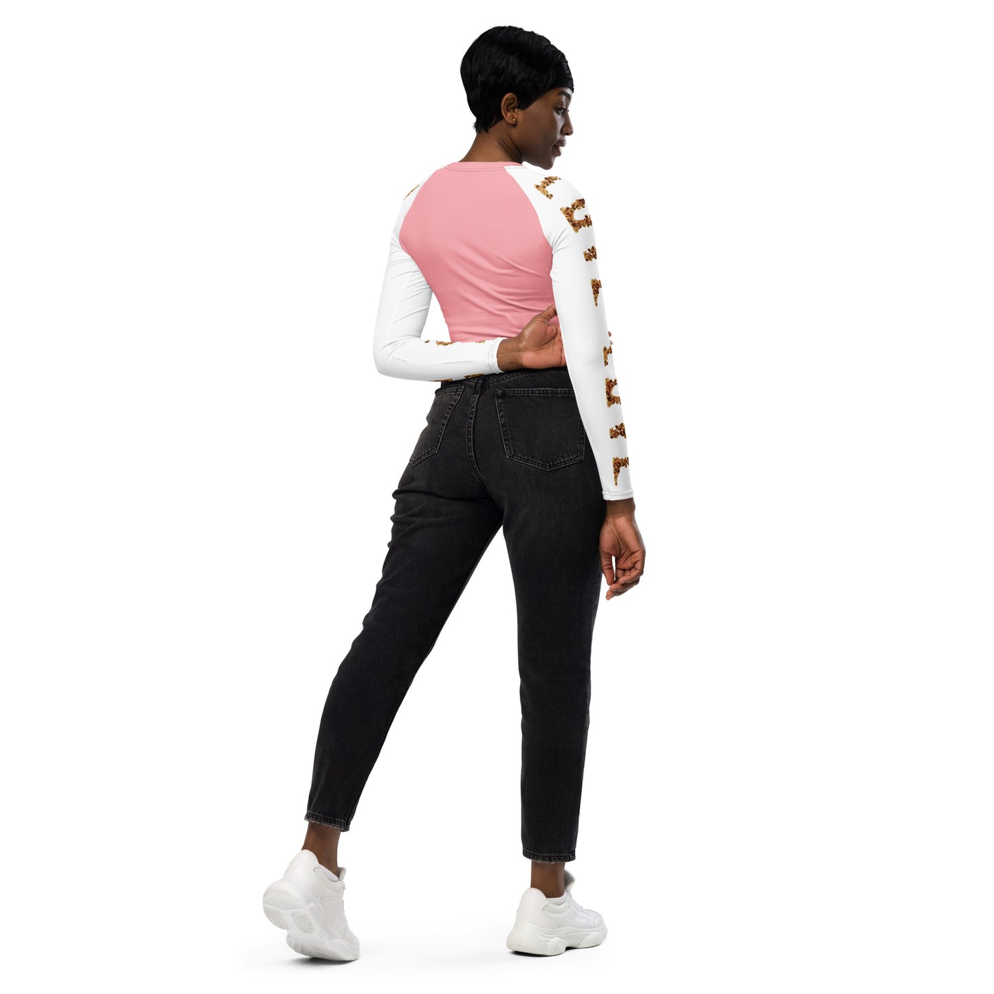 Recycled long-sleeve crop top - LOVE