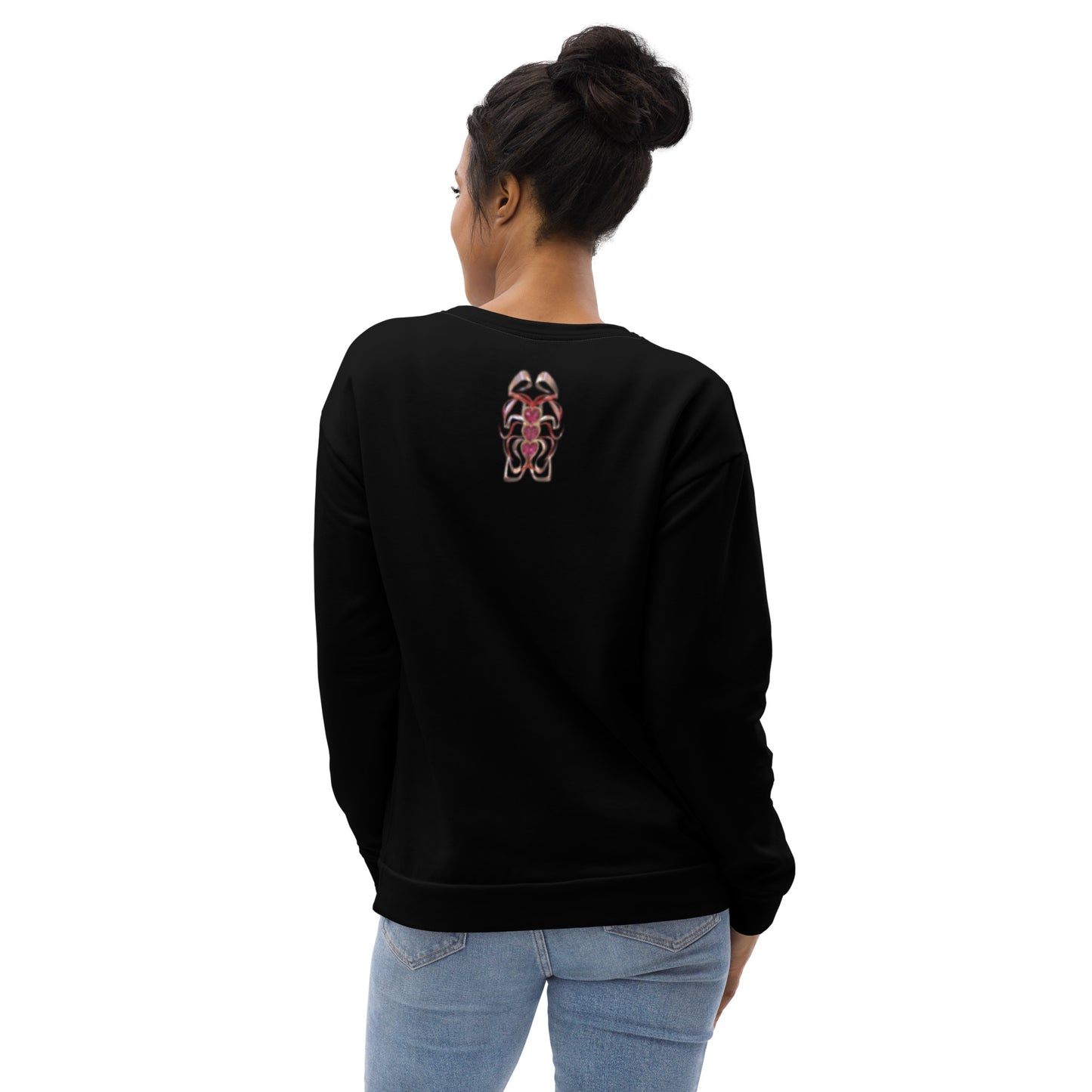 Unisex Sweatshirt Black - Hearts