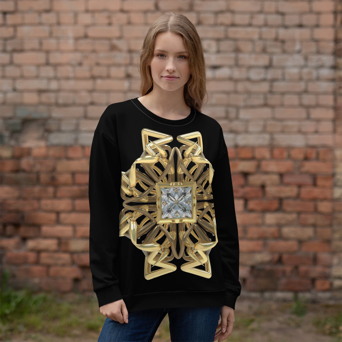 Unisex Sweatshirt Black - Diamond