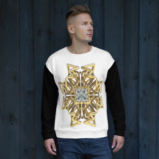 Unisex Sweatshirt Black & White - Diamond