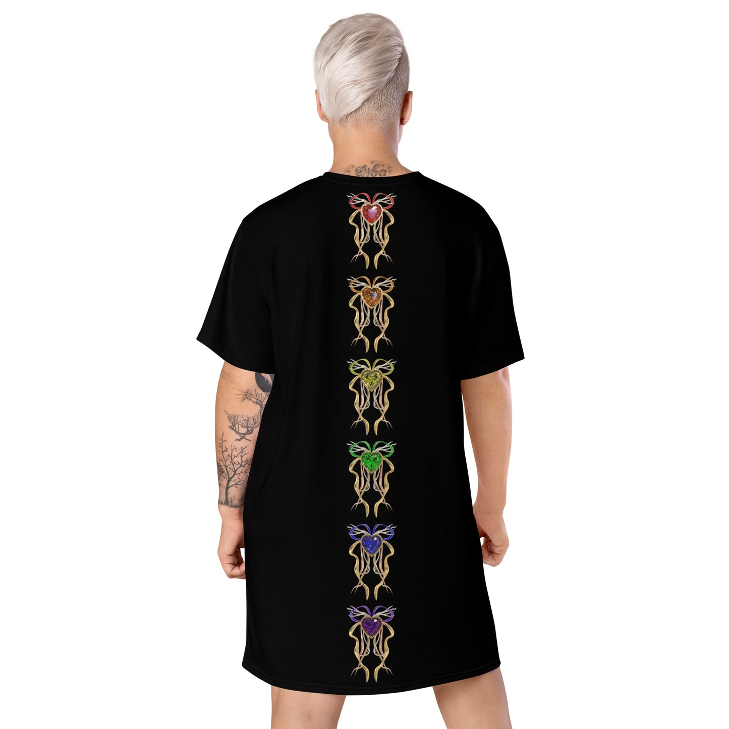 T-shirt dress black (pattern) - PRIDE from hearts