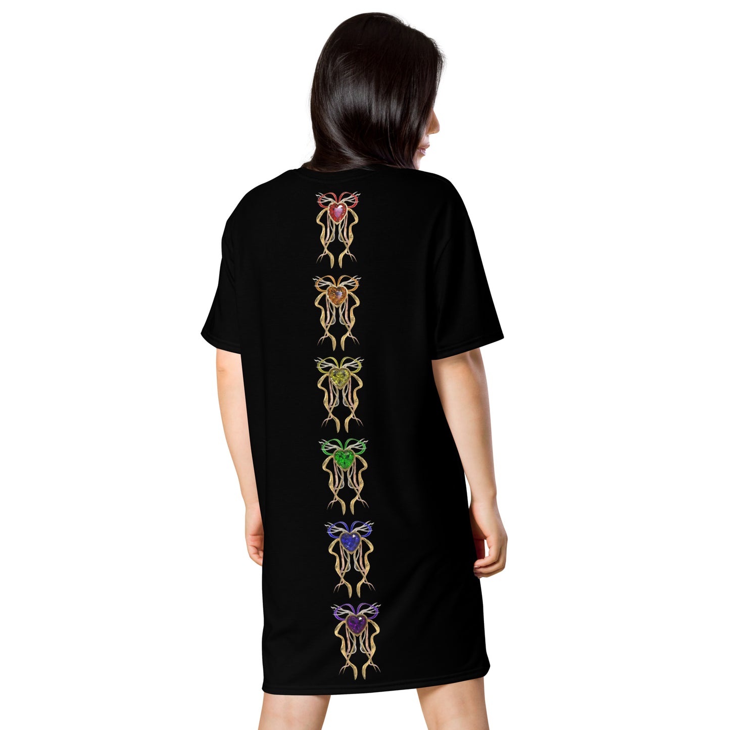 T-shirt dress black (pattern) - PRIDE from hearts