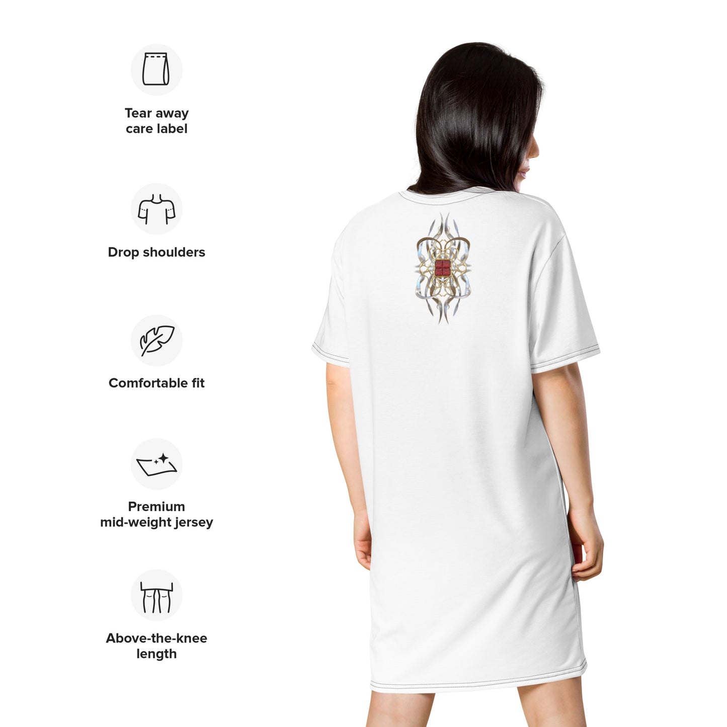 T-shirt dress white - Ruby