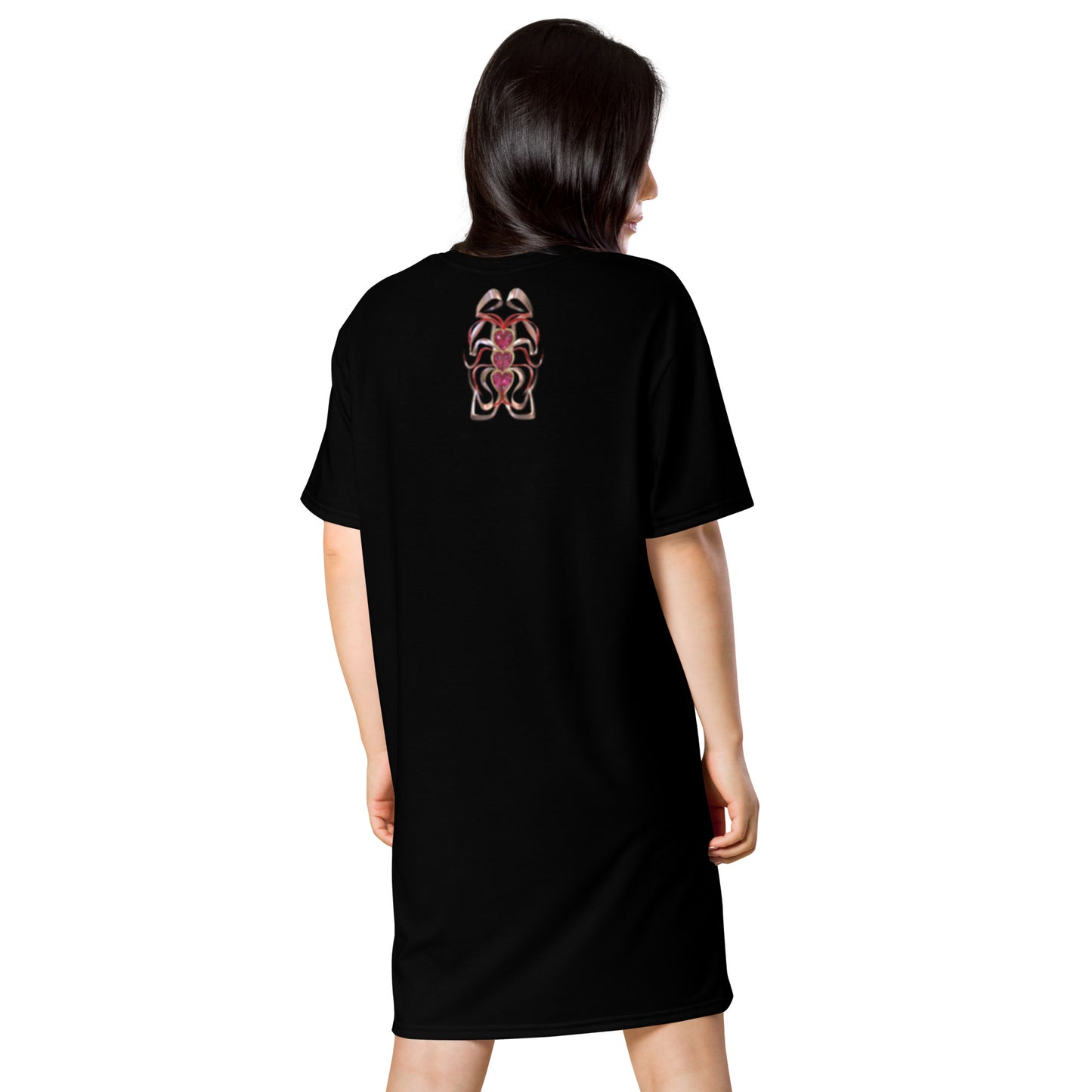 T-shirt dress black - Hearts