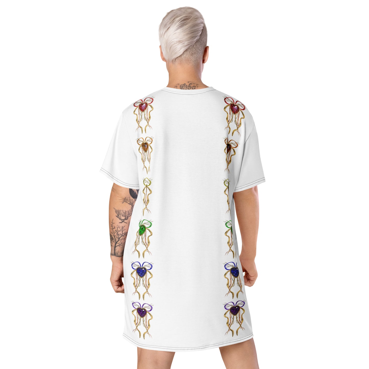 T-shirt dress white - PRIDE from hearts