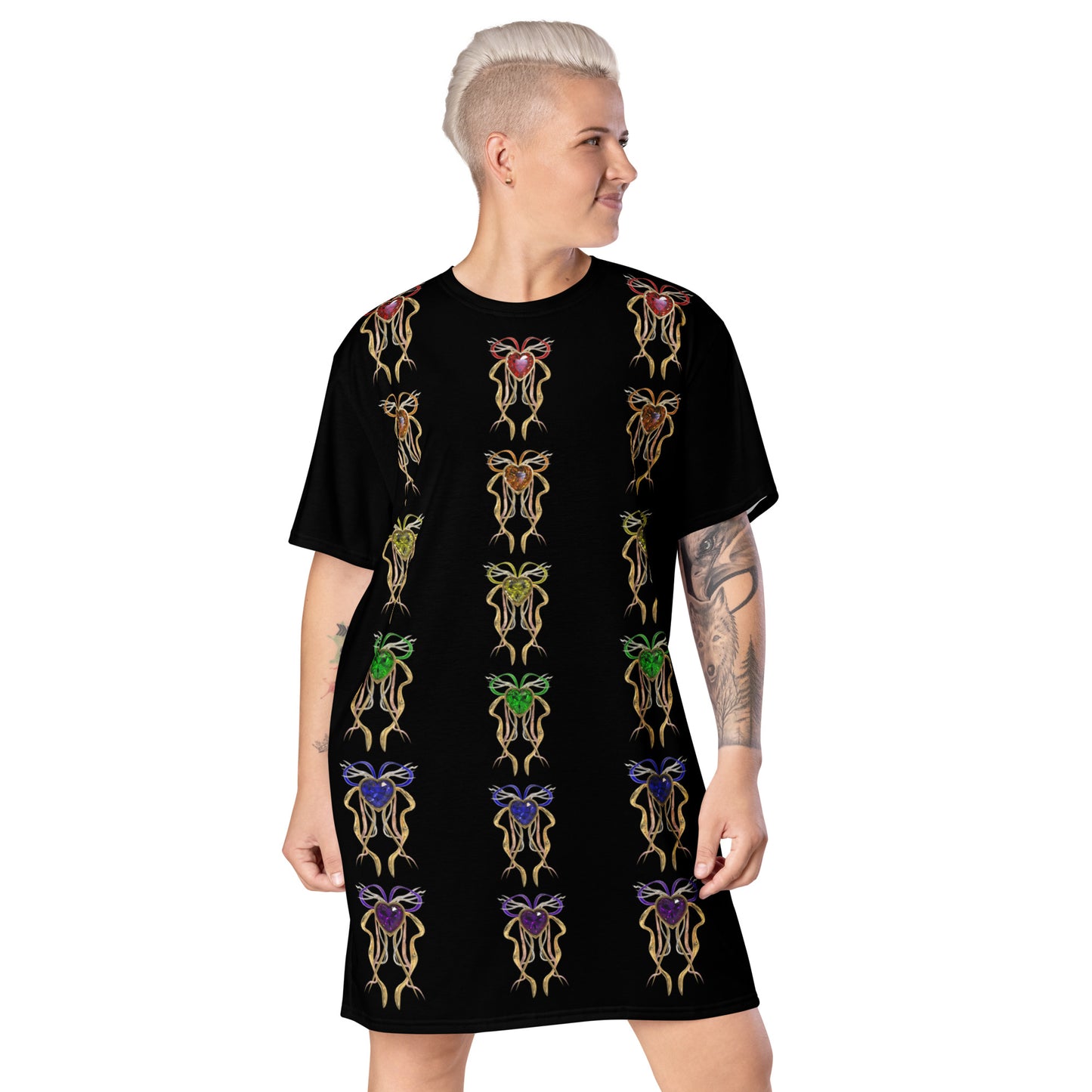 T-shirt dress black - PRIDE from hearts