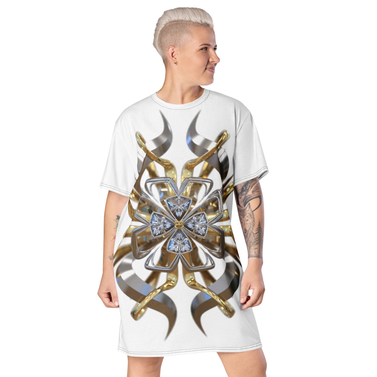 T-shirt dress white - Trillions