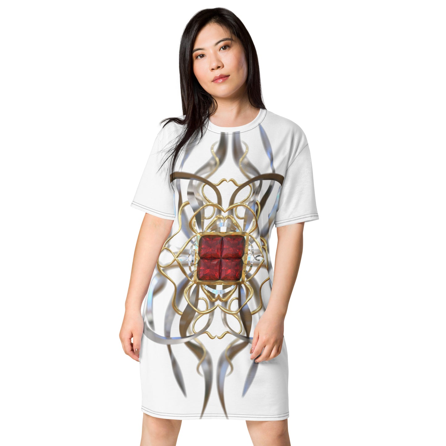 T-shirt dress white - Ruby