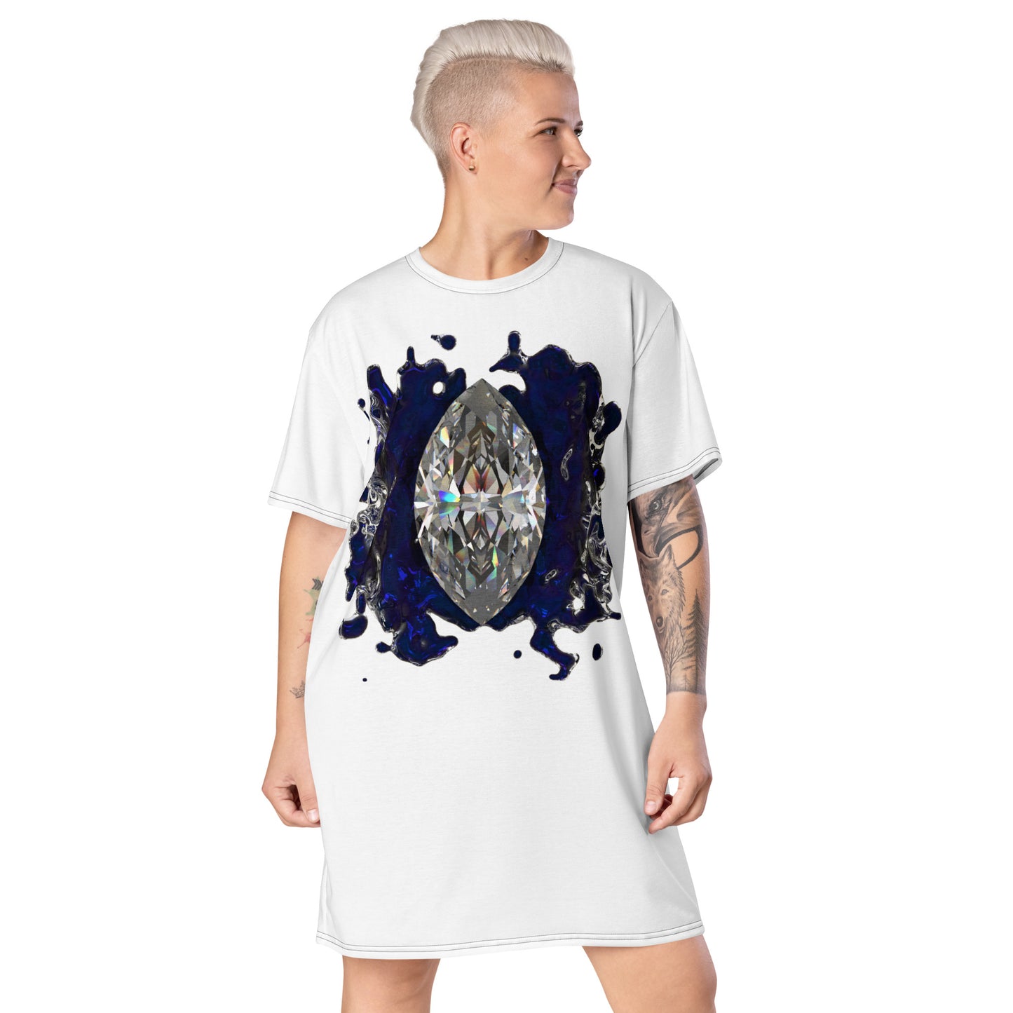 T-shirt dress white - GEM Splash