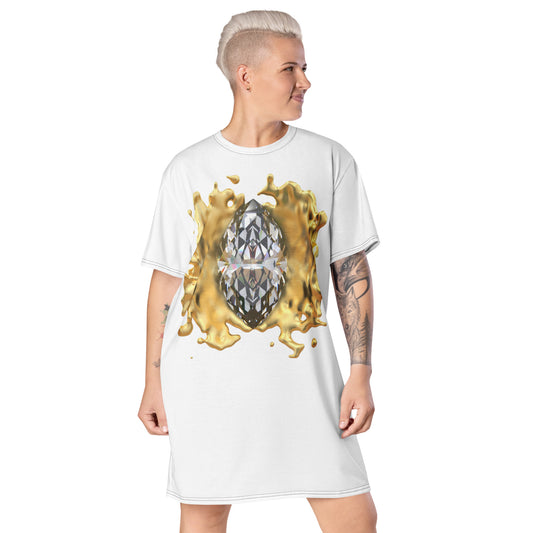 T-shirt dress white - GEM Splash