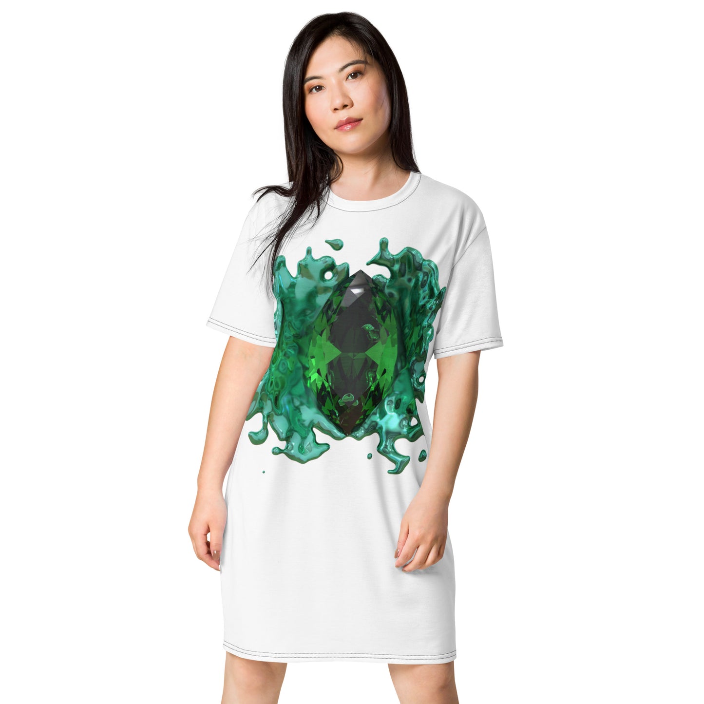 T-shirt dress white - GEM Splash