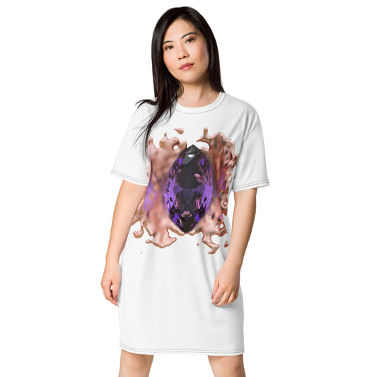 T-shirt dress white - GEM Splash