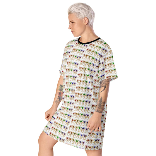 T-shirt dress white (pattern) - PRIDE from hearts