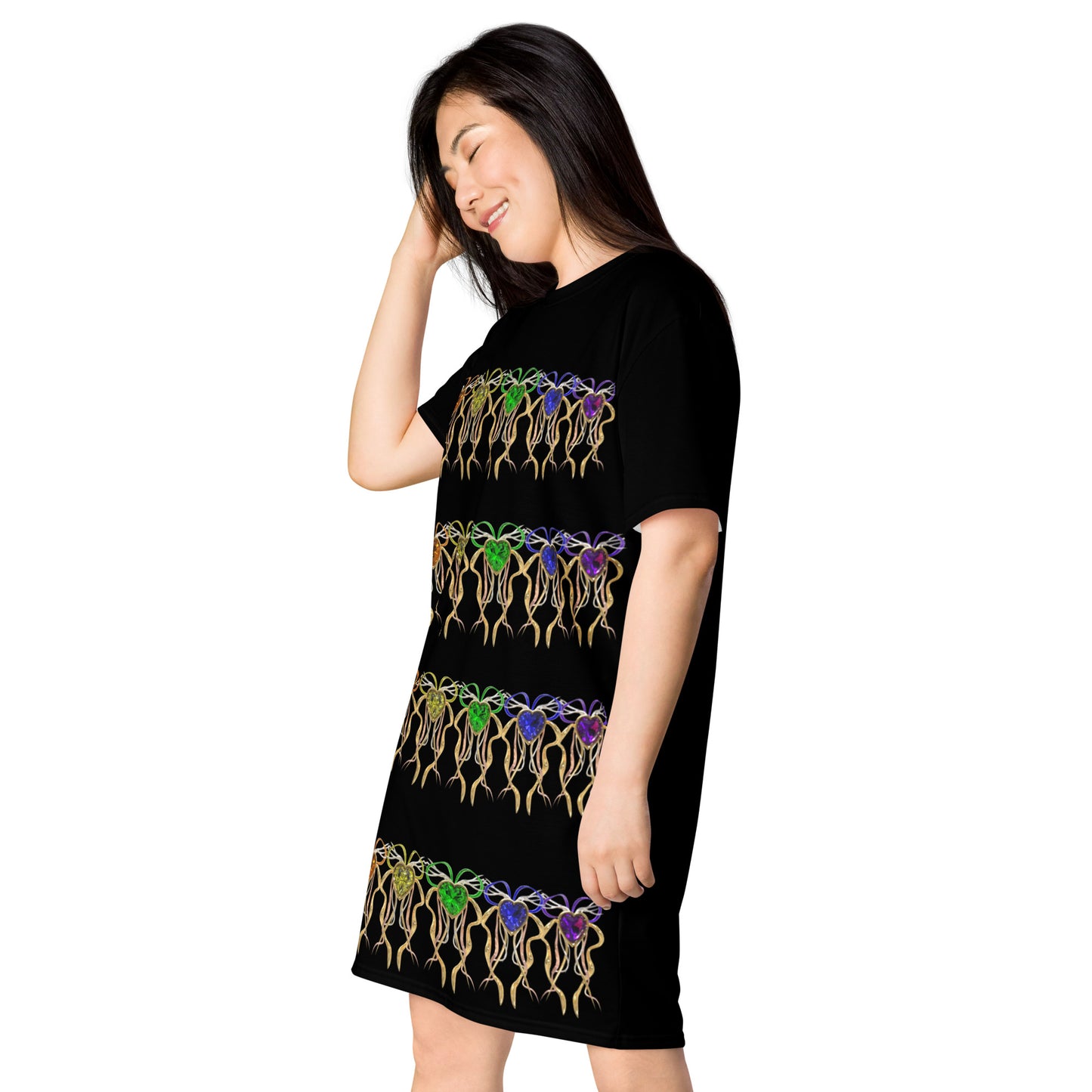 T-shirt dress black (pattern) - PRIDE from hearts