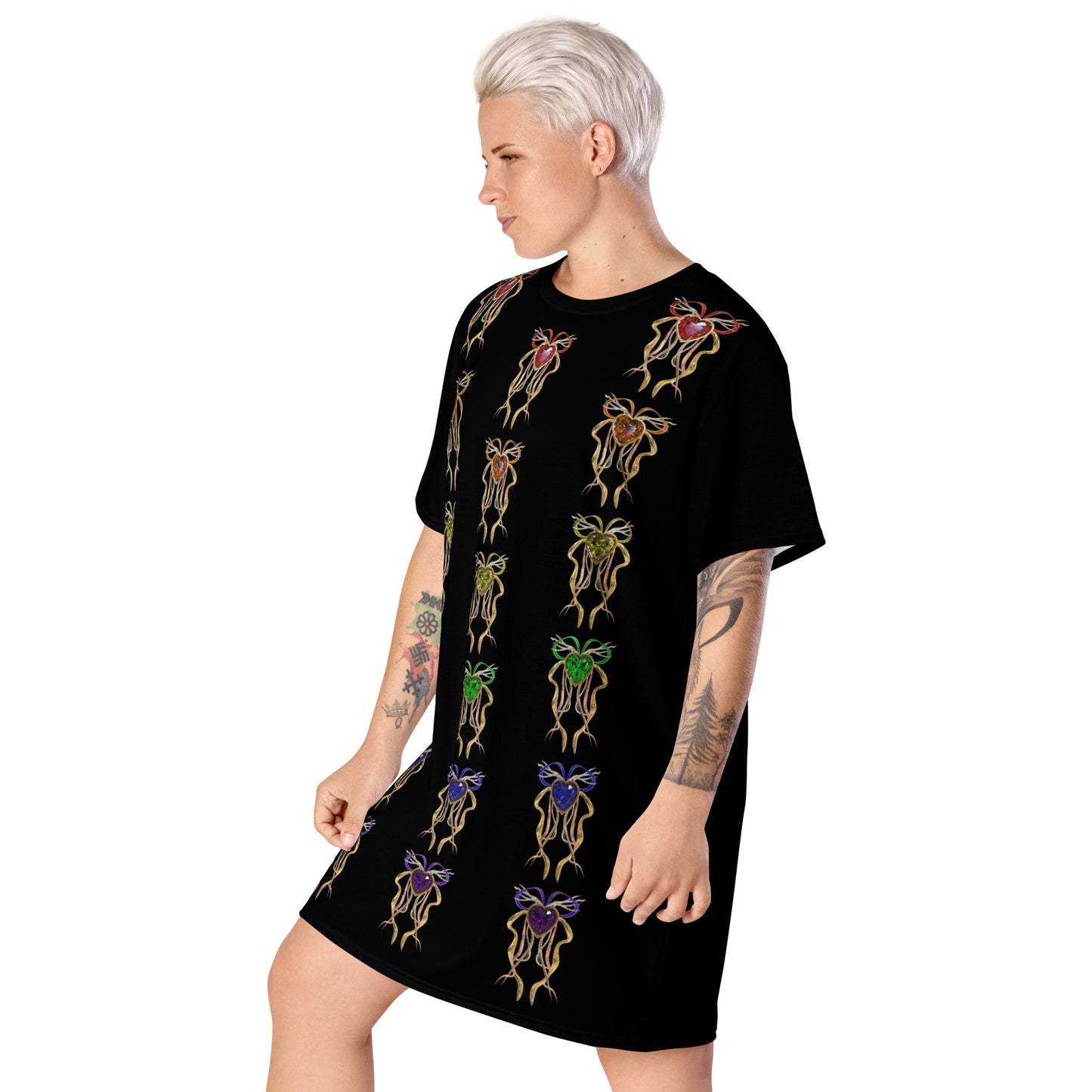 T-shirt dress black - PRIDE from hearts