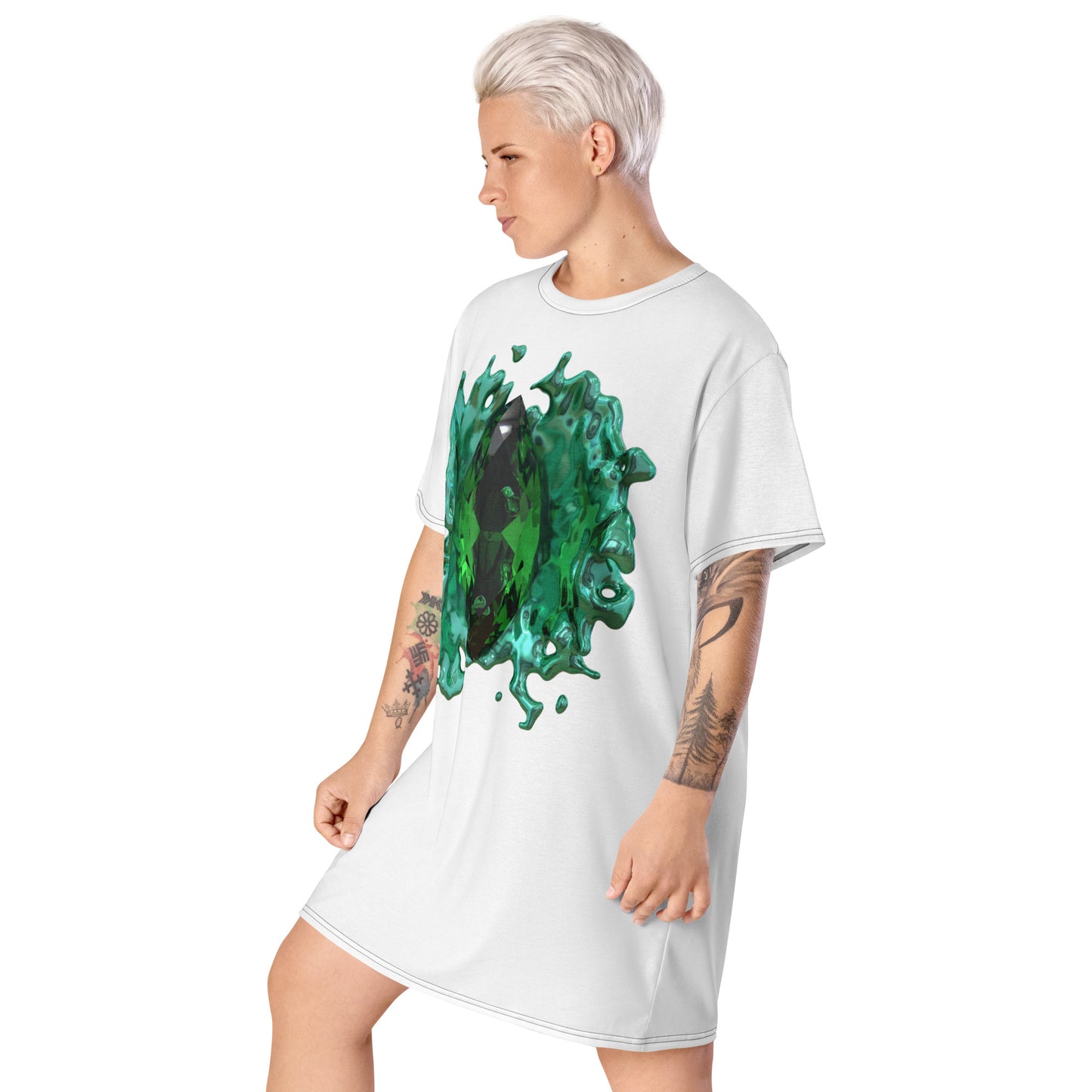 T-shirt dress white - GEM Splash