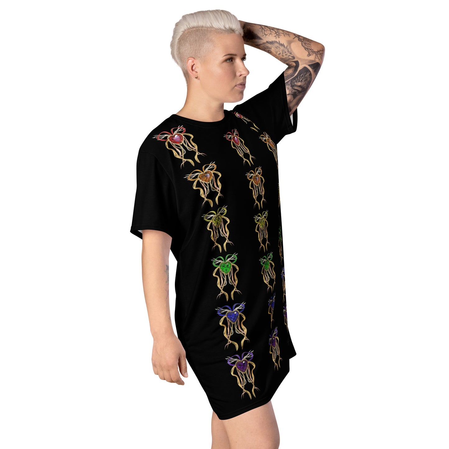 T-shirt dress black - PRIDE from hearts