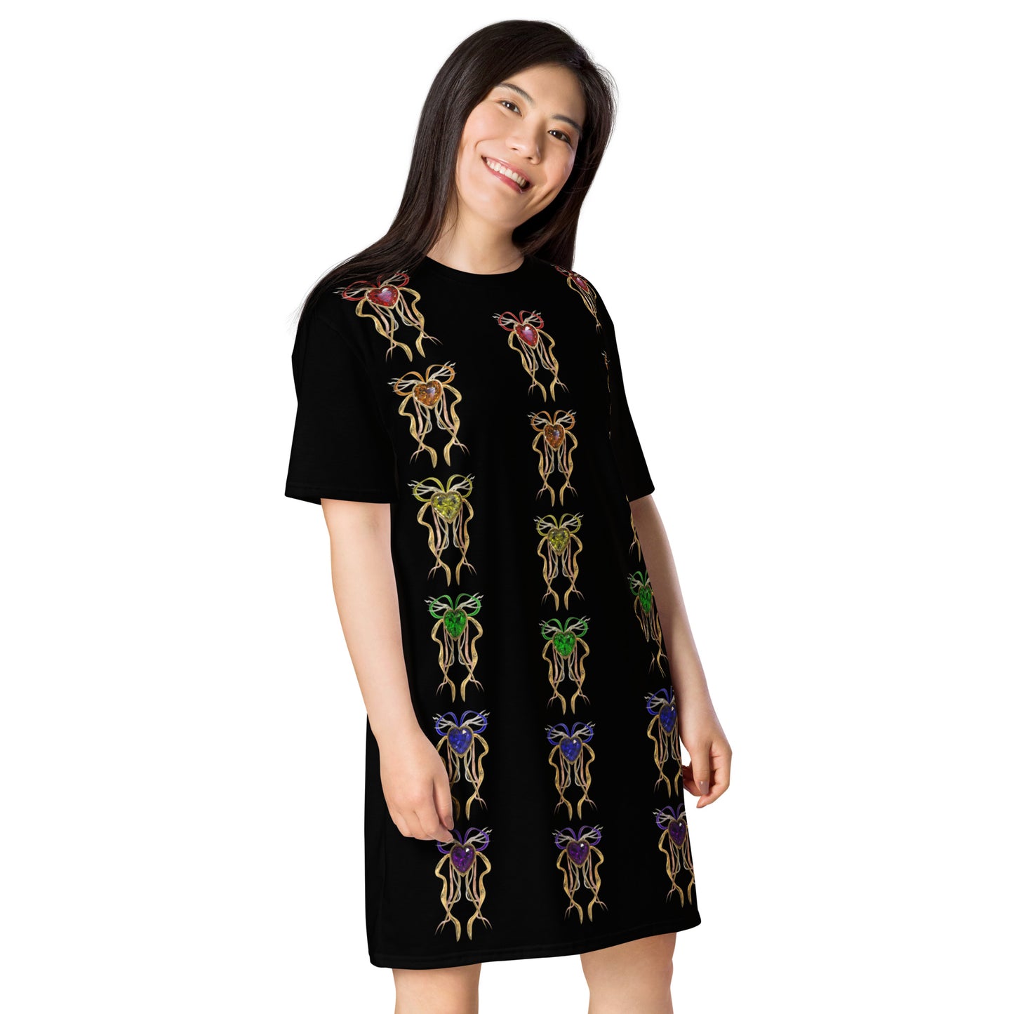 T-shirt dress black - PRIDE from hearts