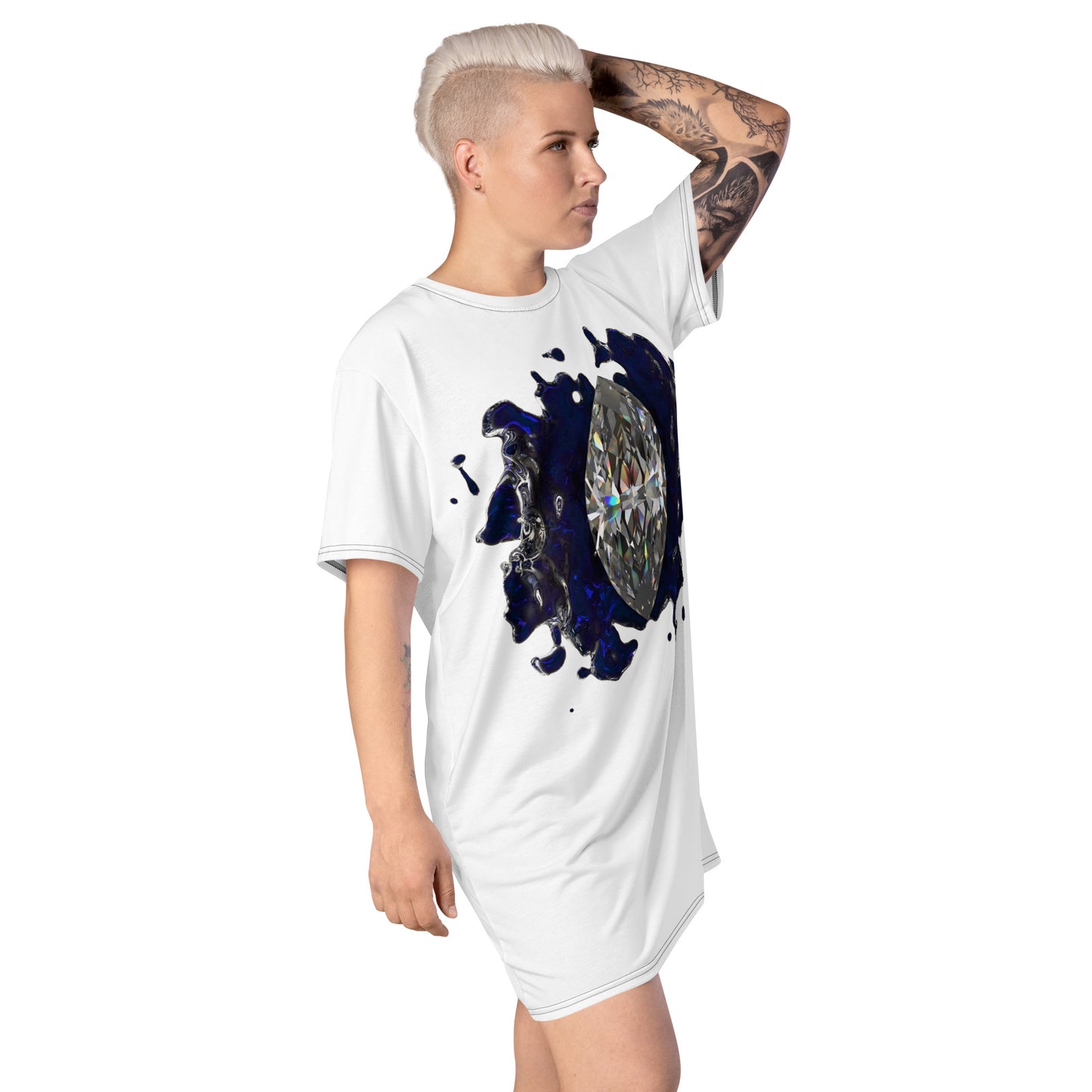 T-shirt dress white - GEM Splash